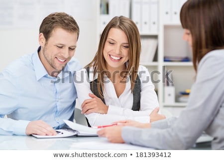 Сток-фото: Young Couple In A Meeting - Insurance Or Bank For Investments