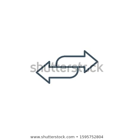 Zdjęcia stock: Linear Double Arrow Icon In Four Direction Web Navigation Simple Outline Element Vector Illustrati