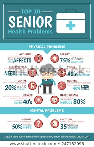 Foto stock: Heart Care And Mental Health Infographic