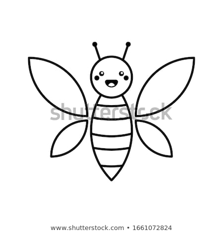 [[stock_photo]]: Striped Bee Sign Black And White Color