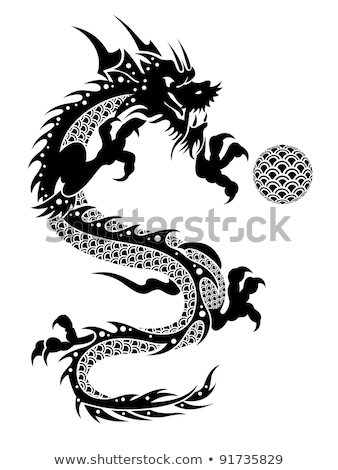 Foto stock: 2012 Flying Chinese Dragon With Ball Clipart