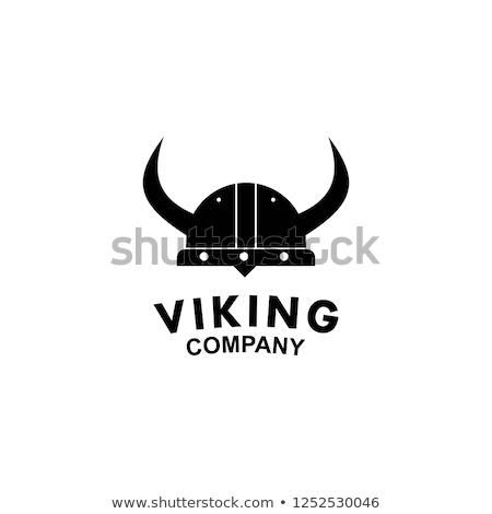 Сток-фото: Cartoon Viking Mascot Head Vector Image With Horned Helmet