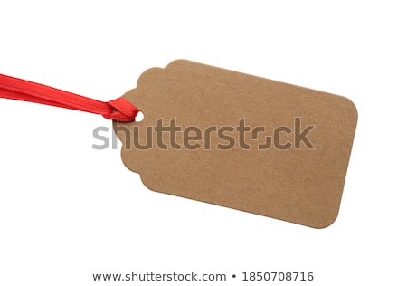 Stock fotó: Blank Gift Tag With Red Ribbon