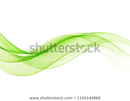 Stock fotó: Abstract Green Wave Business Card