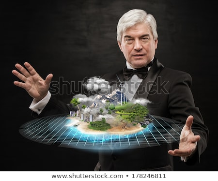Zdjęcia stock: Mature Business Man Presenting His Better World Project