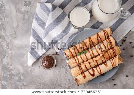 [[stock_photo]]: Sweet Rolled Pancakes On Plate