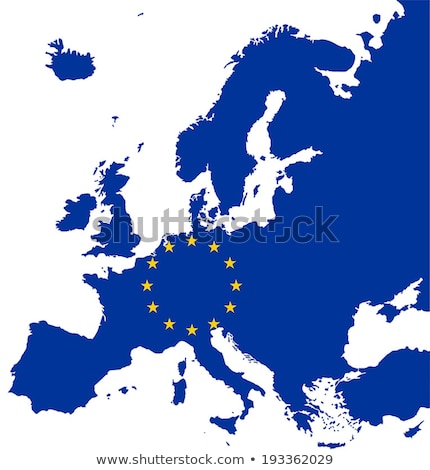 Zdjęcia stock: Detailed Map Of European Union And European Countries With Flag On Black Background