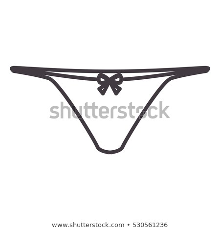 Foto stock: Female Underwear Panties Types Flat Silhouettes Vector Icons