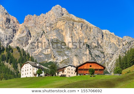 Stock photo: Corvara Village And Badia Valley In Summer Alto Adige Italy
