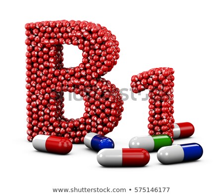 Foto stock: Illustration Of Letter B1 Made Of Vitamin Isolated White