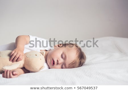 Сток-фото: Sweet Baby Sleeping With Soft Toy