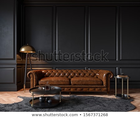 Stock fotó: Classic Black Interior With Frame