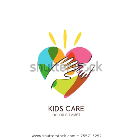 Foto stock: Concept Of Protection And Love Of Child Baby Vector Illustration