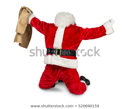 Stock fotó: Happy Santa Claus Celebrating With Fists In The Air