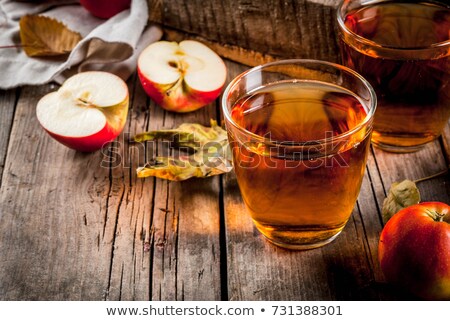 Foto stock: Glasses With Fresh Apple Juice Or Cider