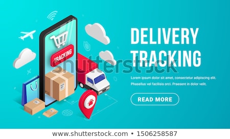 Foto stock: Online Internet Shopping Delivery Isometric Concept