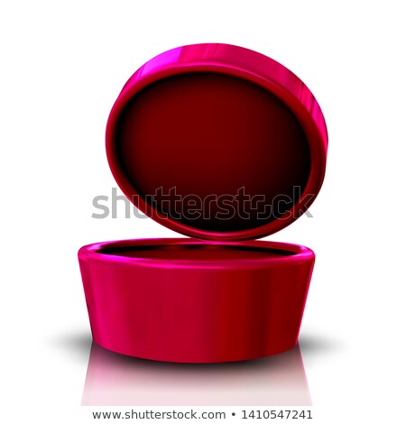 Imagine de stoc: Glossy Colorful Empty Round Red Jewelry Box Vector