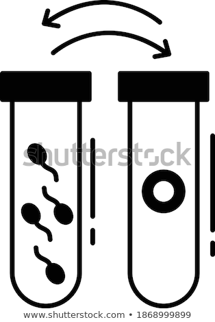 Сток-фото: Sperm Test Or Sperm Bank Donor Icon Spermatozoon In Test Tube