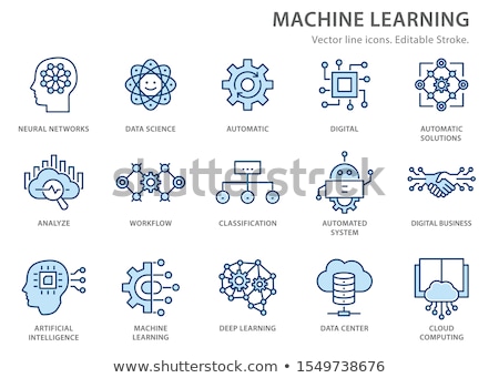 Foto stock: Deep Learning Flat Icons