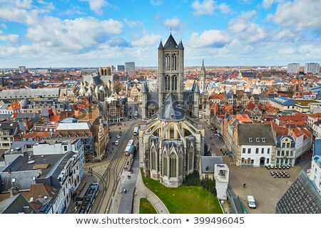 Stock fotó: Aerial View Of Ghent From Belfry Ghent Belgium