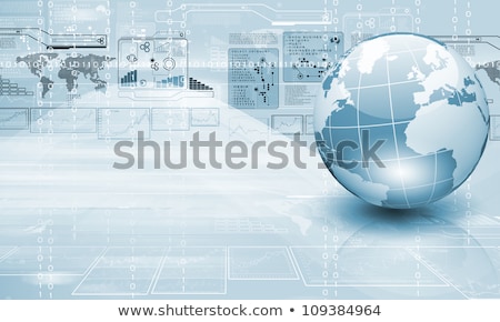 Foto stock: Blue Globe And Computer Keyboard