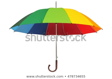 Colorful Umbrella Isolated On White Stok fotoğraf © ajt