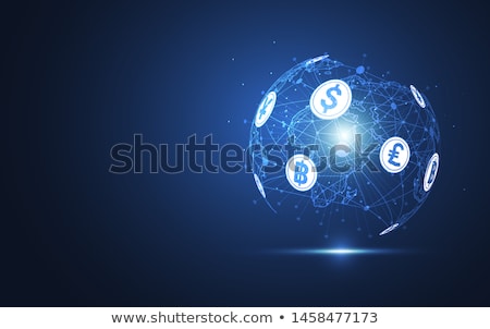 Foto stock: Globe With Currency Symbols In Abstract Design