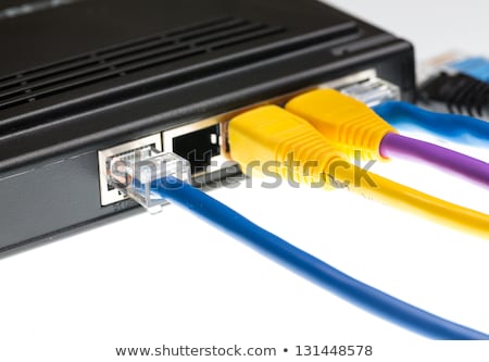 Zdjęcia stock: Cat5 Cables And Router For Cyberdefence Concept
