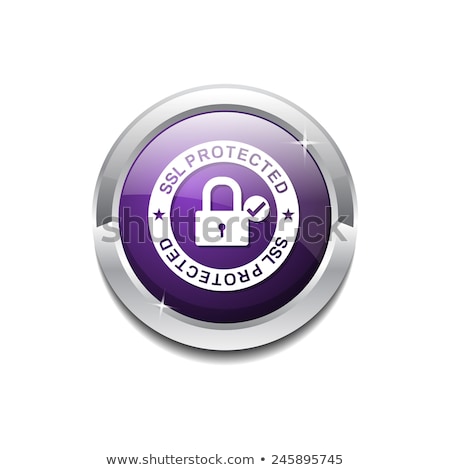 Foto stock: Ssl Protected Link Purple Vector Icon Button