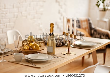 Stock photo: Christmas And New Year Table Place Setting With Decorations
