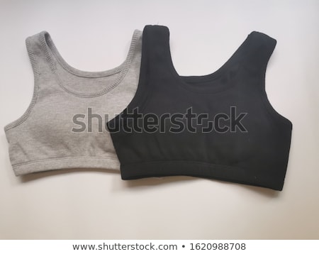 Stock photo: Black Lace Bra Closeup