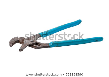 A Pair Of Adjustable Pliers Against A White Background Stock foto © rCarner