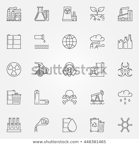 Zdjęcia stock: Chemical Waste Barrel And Earth Pollution Of Planet Nuclear Wa