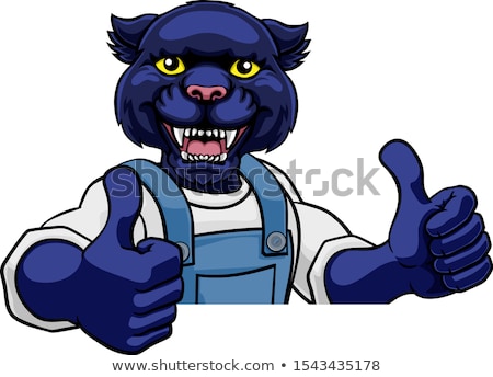 Stockfoto: Cartoon Panther Peeking