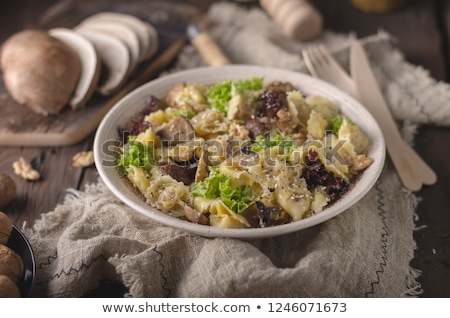 Stok fotoğraf: Homemade Tortellini With Mushrooms And Walnuts