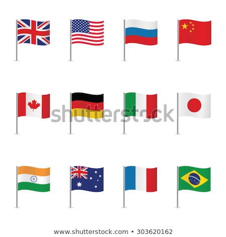 Foto stock: Two Waving Flags Of China And Russia