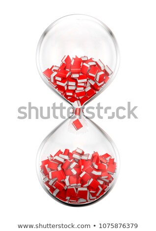 Foto stock: Thick Book Hour Glass Illustration