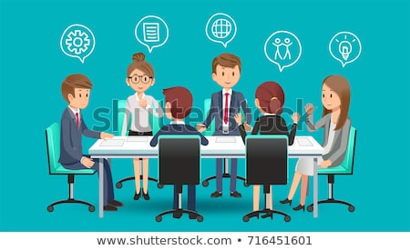 Stok fotoğraf: Directors Board Meeting Vector Illustration