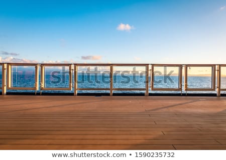 Stockfoto: Ship Deck View Ocean In A Sunny Day