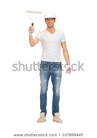 Stok fotoğraf: Isolated Picture Of A Young Construction Worker