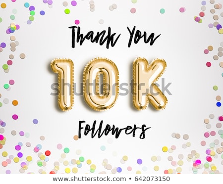 Stok fotoğraf: 10000 Followers Poster With Thank You Illustration