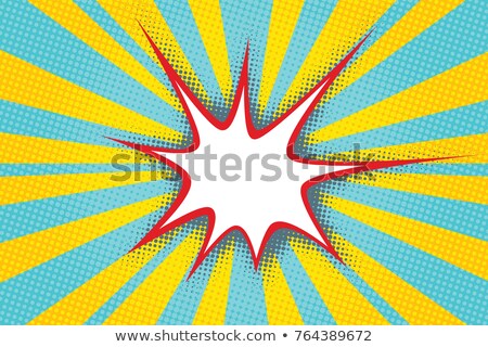 [[stock_photo]]: Sharp Comic Bubble Cloud In The Background Of Pop Art Rays