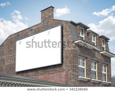 Stok fotoğraf: Blank Billboard Hanging On The Classic Building