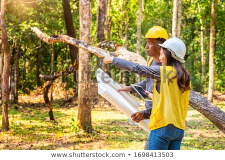 Сток-фото: Office Workers Holding Meeting In Forest