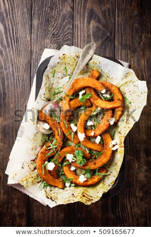 Сток-фото: Baked Pumpkin With Goat Cheese And Mint