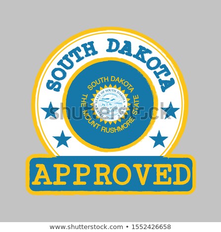 Foto stock: South Dakota State Flag On A Round Grunge Icon United States Lo