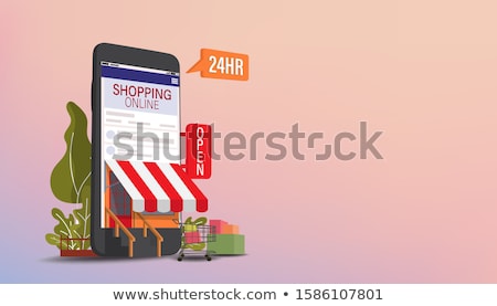 Foto stock: Online Shopping Concept Vector Illustration