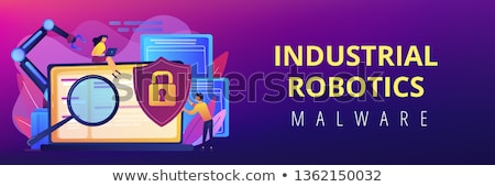 Сток-фото: Industrial Cybersecurity Concept Banner Header