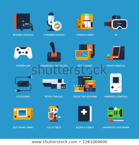 ストックフォト: Video Game Joystick Console Store Template Vector