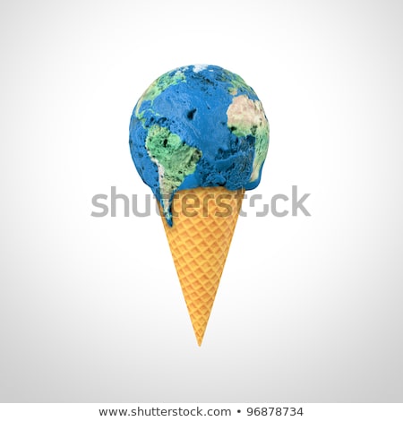 Stock fotó: Melting Ice Map Of World